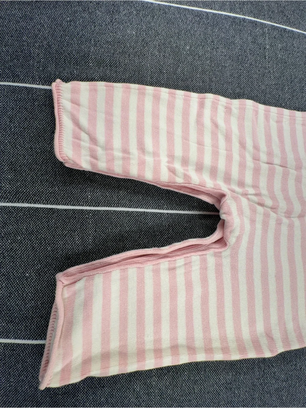 GAP baby pink and cream striped knit jumper